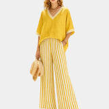 Tristane | Striped Pants and Blouse Set