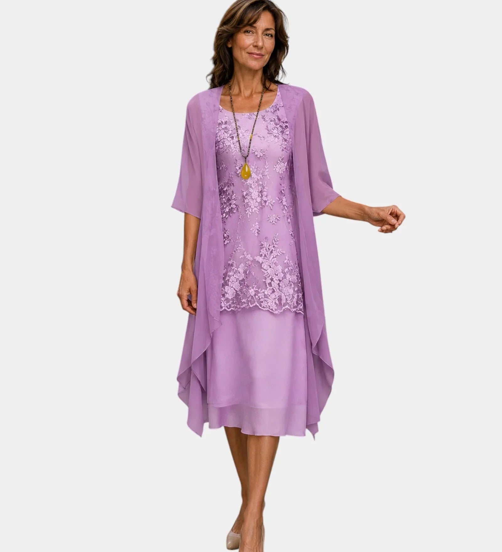 Mahélia | Elegant Two-Piece Chiffon Dress