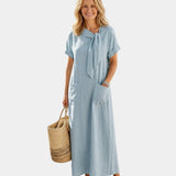 Abelle | Maxi dress with tied neckline