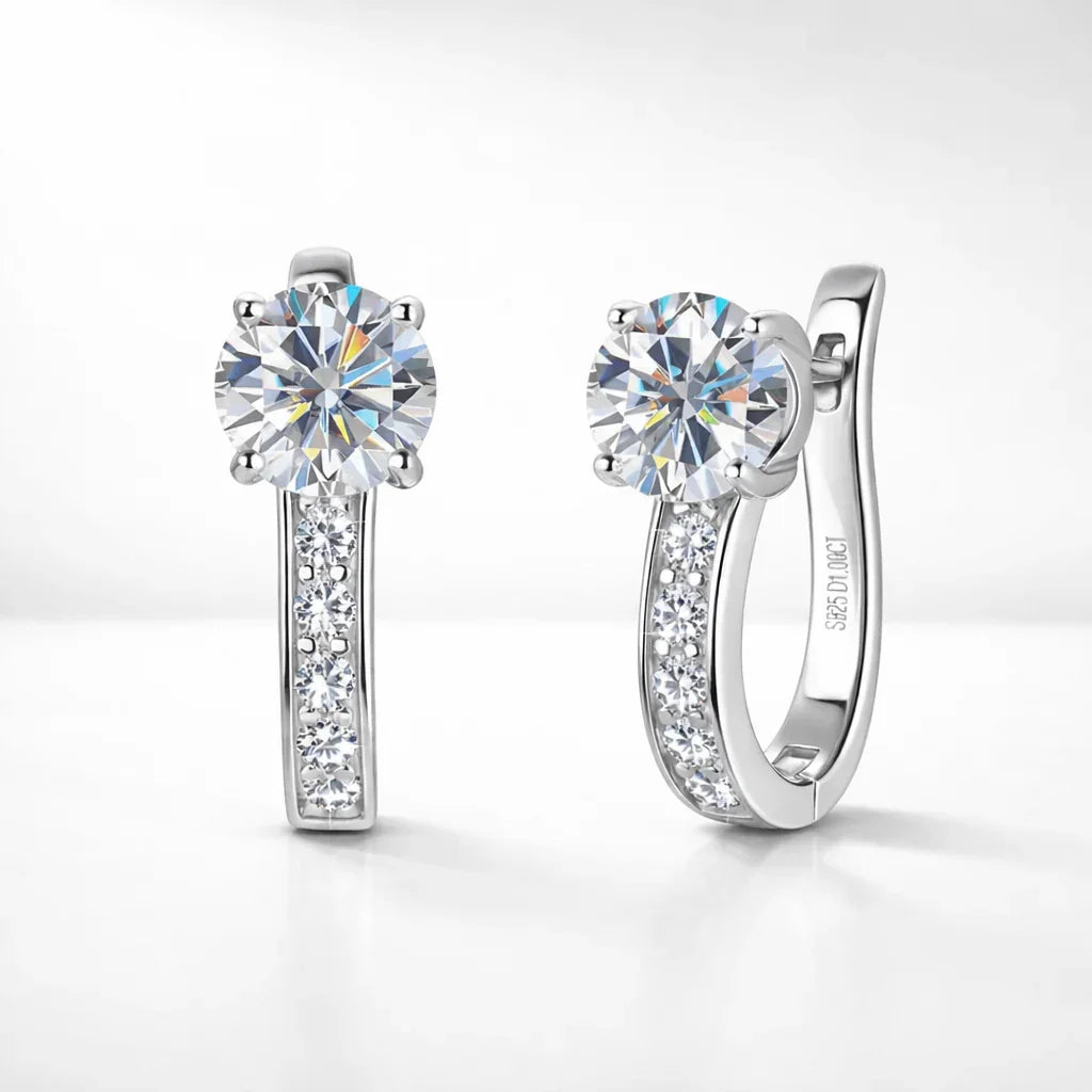 Louise | Moissanite Kanal Huggie Earrings