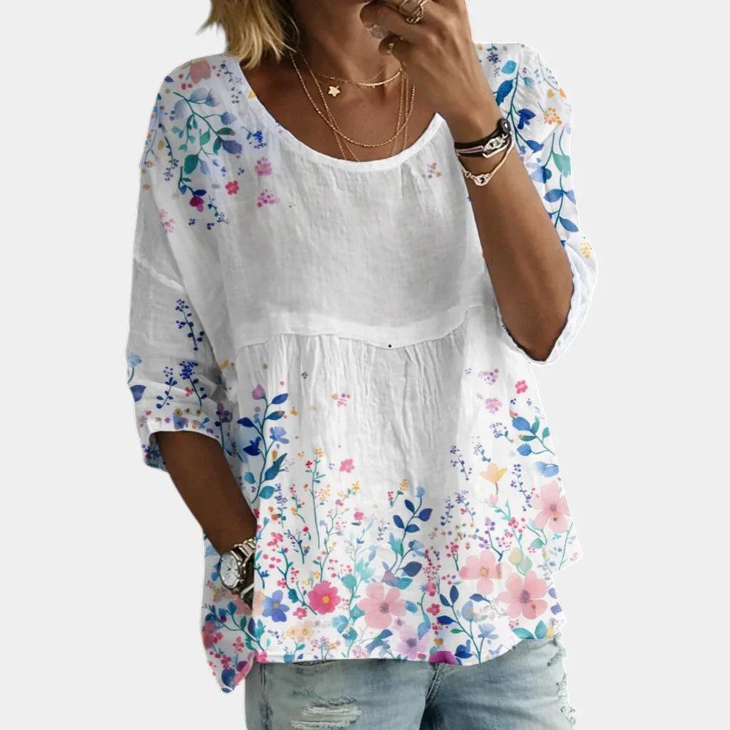 Laure | Embroidered Flower Blouse