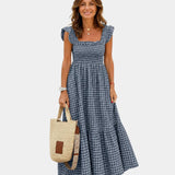 Inaëlle | Vintage Plaid Maxi Dress