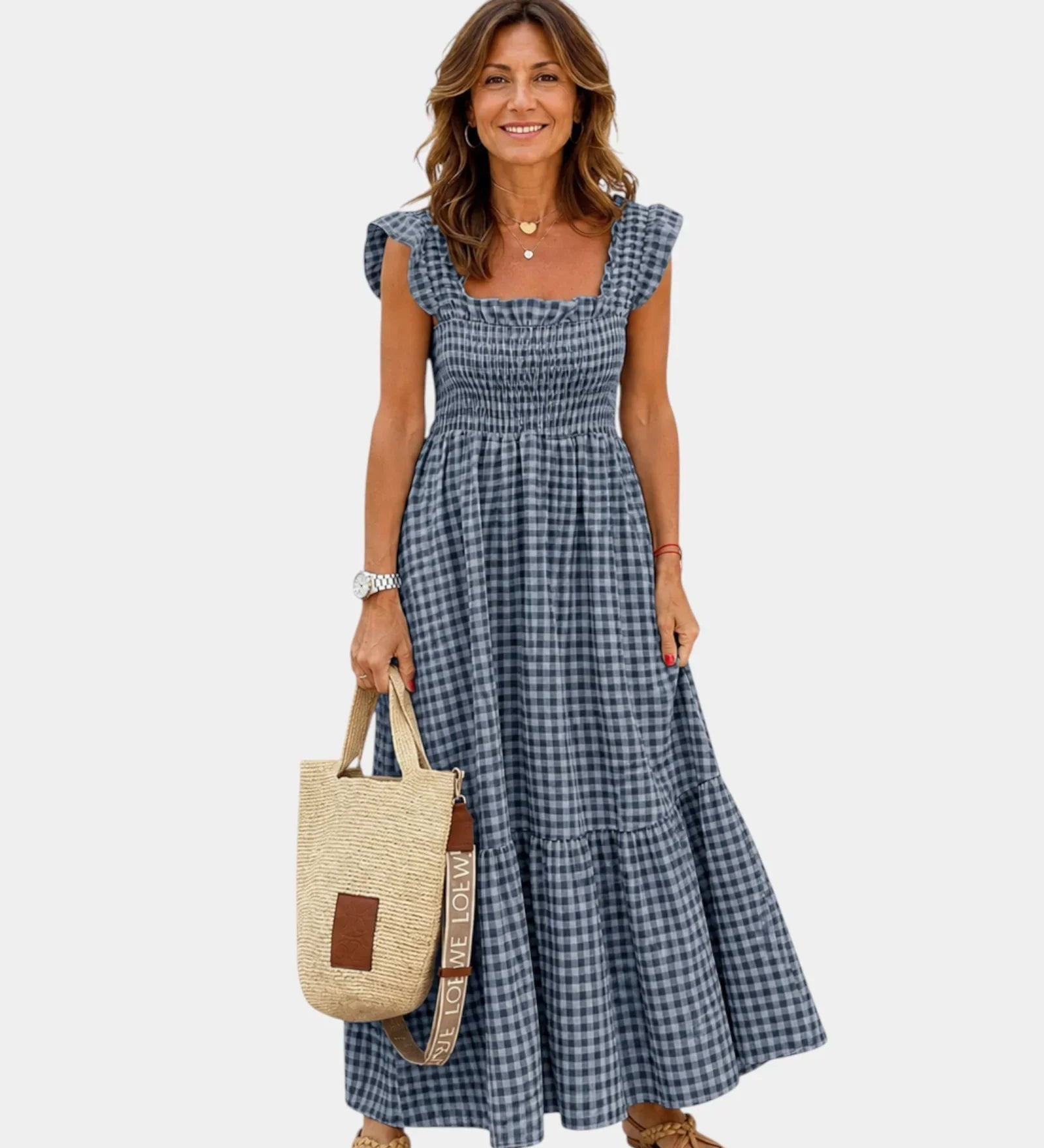 Inaëlle | Vintage Plaid Maxi Dress