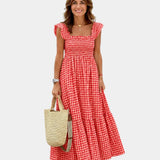 Inaëlle | Vintage Plaid Maxi Dress