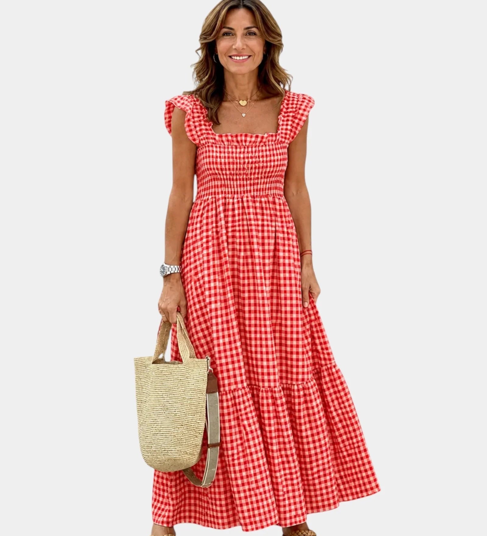 Inaëlle | Vintage Plaid Maxi Dress