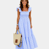 Inaëlle | Vintage Plaid Maxi Dress