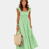 Inaëlle | Vintage Plaid Maxi Dress