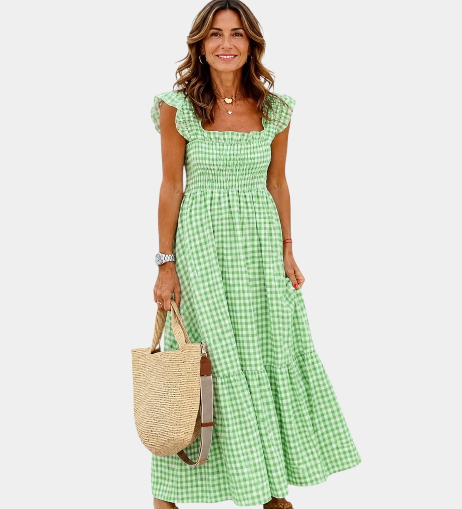 Inaëlle | Vintage Plaid Maxi Dress