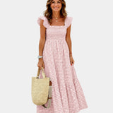 Inaëlle | Vintage Plaid Maxi Dress