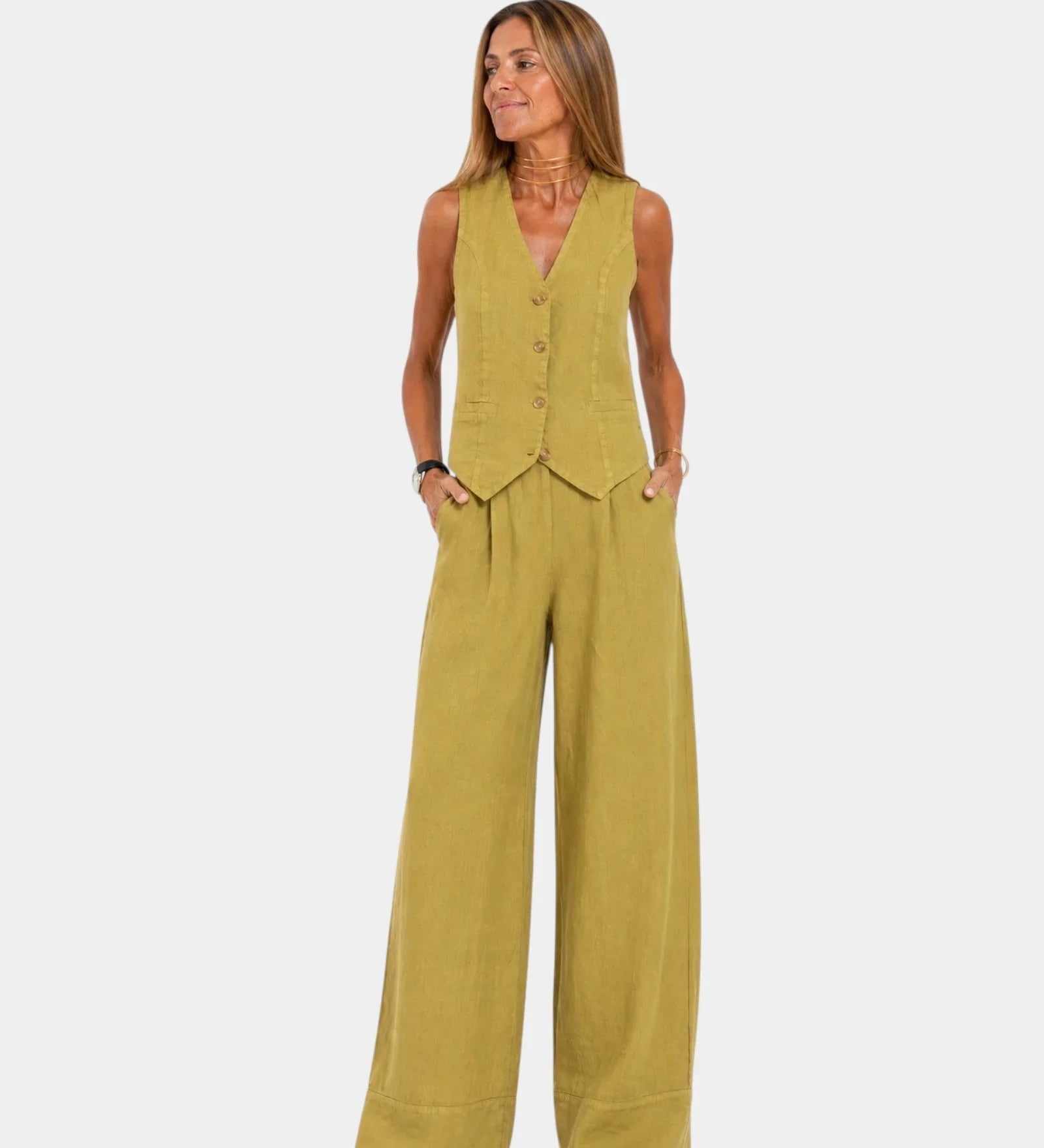 Assia | Sleeveless vest and pants set