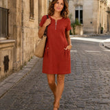 Cherry | Dress with zipper and pockets