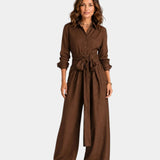 Cybèle | Elegant long-sleeved jumpsuit with belt