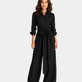 Cybèle | Elegant long-sleeved jumpsuit with belt