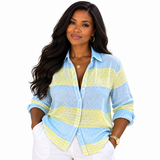 Holly™ | Pastel Grid Blouse