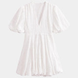 Anastasie | Embroidered Mini Dress with Ruffled Sleeves