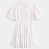 Anastasie | Embroidered Mini Dress with Ruffled Sleeves