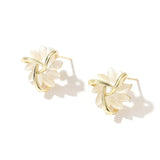 Charlotte | Gold Earrings with Opal Flowers