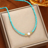 Amélie | Baroque Pearl Necklace in Turquoise