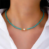 Amélie | Baroque Pearl Necklace in Turquoise