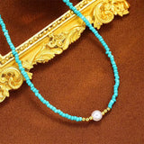 Amélie | Baroque Pearl Necklace in Turquoise