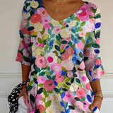 Roxane | Casual Knit Pullover with Colorful Floral Print