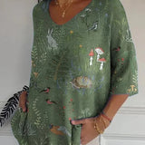 Laetitia | Casual Knit Sweater with Forest and Animal Print