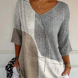 Karine | Casual Sweater with Abstract Geometric Artistic Print