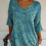 Zoe | Relaxed Knit Sweater with Artistic Floral Print