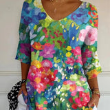 Mathilde | Casual Sweater with Vintage Artistic Floral Print