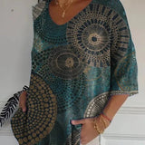 Nadia | Abstract Geometric Knit Casual Pullover