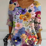 Valentine | Women's Vintage Knit Sweater with Floral Print