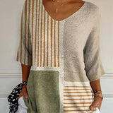 Maëlle | Casual Sweater with Abstract Geometric Artistic Print