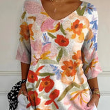 Suzanne | Casual Vintage Art Floral Pullover
