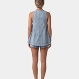 Erell | Denim blouse and shorts set