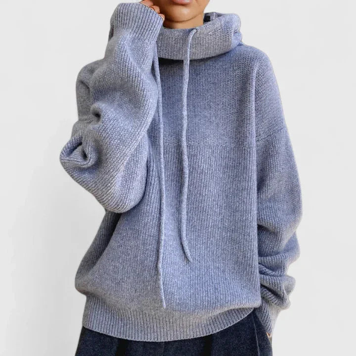 Marie | Cozy Knit Sweater with High Collar and Hood