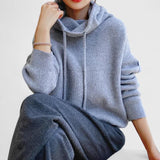 Marie | Cozy Knit Sweater with High Collar and Hood