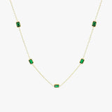 Apolline | Gold Chain Necklace with Green Stone