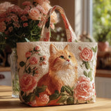 Artisanal Bag "Cat with Roses"