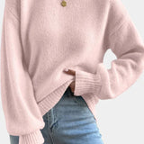 Mae | Round Neck Sweater with Puff Sleeves