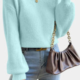Mae | Round Neck Sweater with Puff Sleeves
