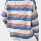 Camille | Oversized Sweater with Round Neck and Stripes
