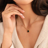 Coralie | Chic Midnight Black Pendant Necklace