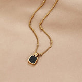 Coralie | Chic Midnight Black Pendant Necklace
