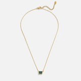 Flower | Green Emerald Gold Necklace