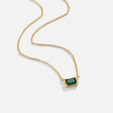 Flower | Green Emerald Gold Necklace