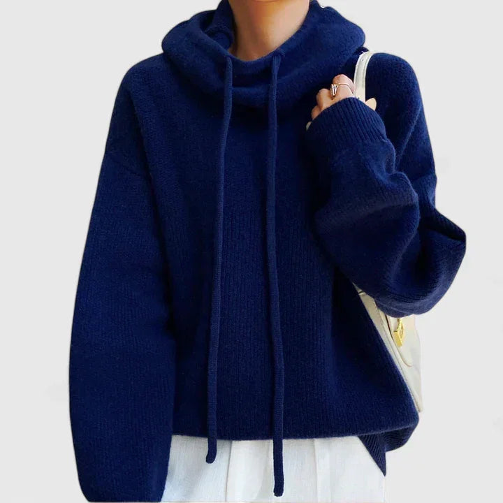 Marie | Cozy Knit Sweater with High Collar and Hood