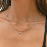 Marion | Gold Beaded Necklace with Opal Pendant