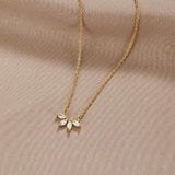 Lucie | Sparkling Crystal Leaf Necklace